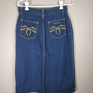Maurice Sasson Vintage Jean Skirt SGT Designer Studios 13/14 Denim Long 70s 80s
